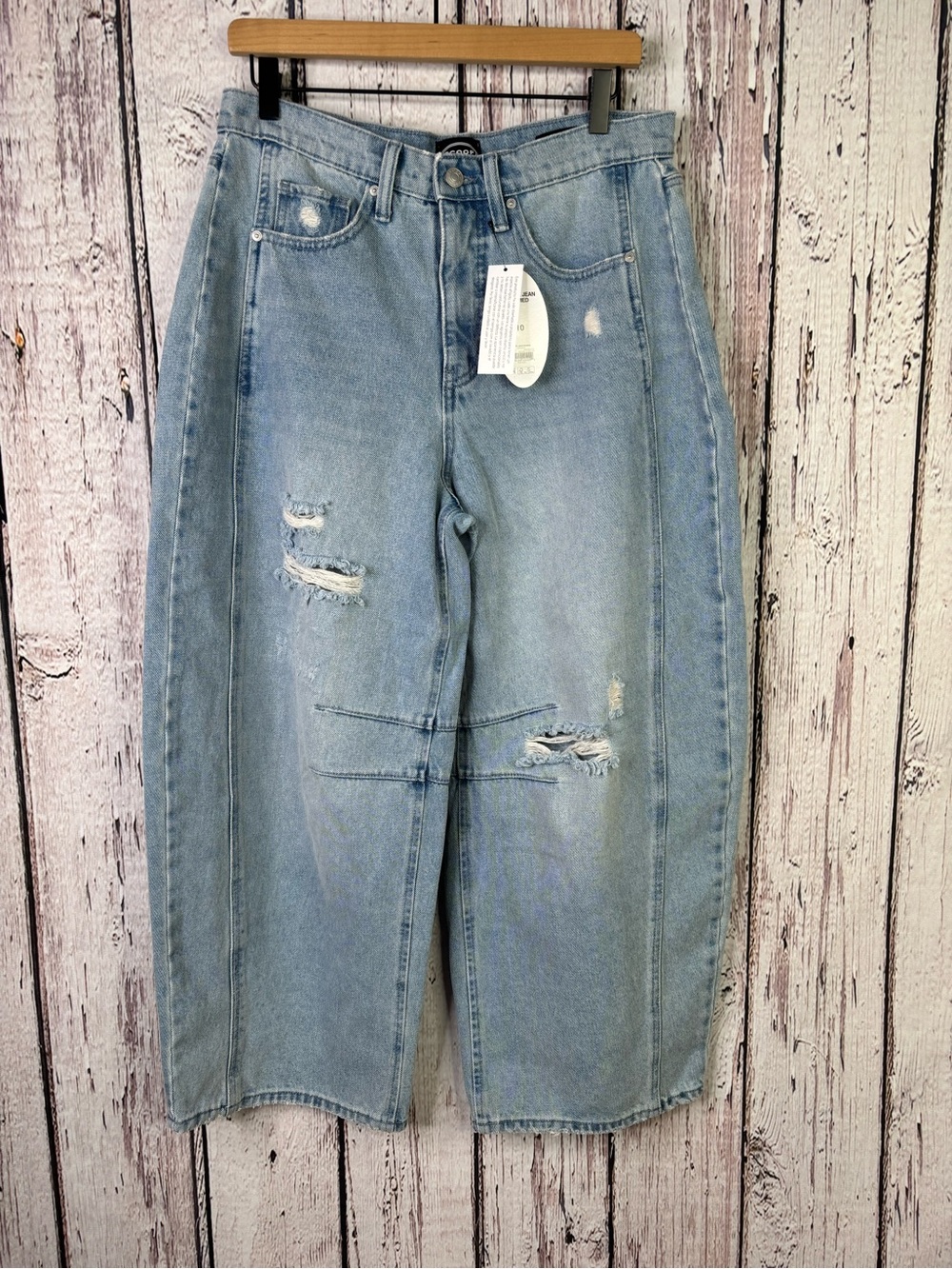 🏷️NWT Scoop Baggy Barrel Jeans High Rise Medium Wash Ankle Skimming Size 10 NEW!